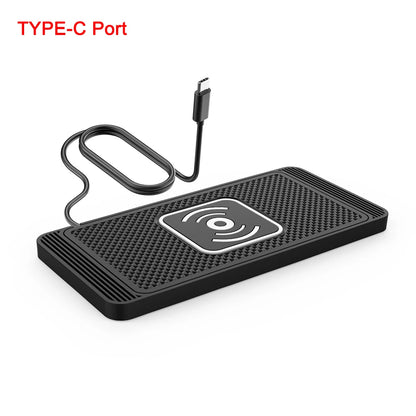 Car Wireless Charger With Silicone Pad Stand Fast Charging - Smarsty