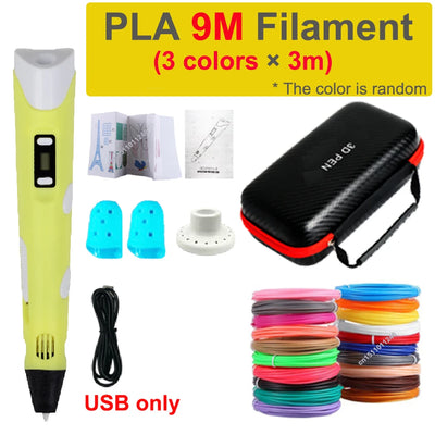 3D Pen 3d Printing Pen Children DIY Drawing Pens PLA Filament Birthday Christmas Boys Girls Gift For Kids With Travel Case - Smarsty
