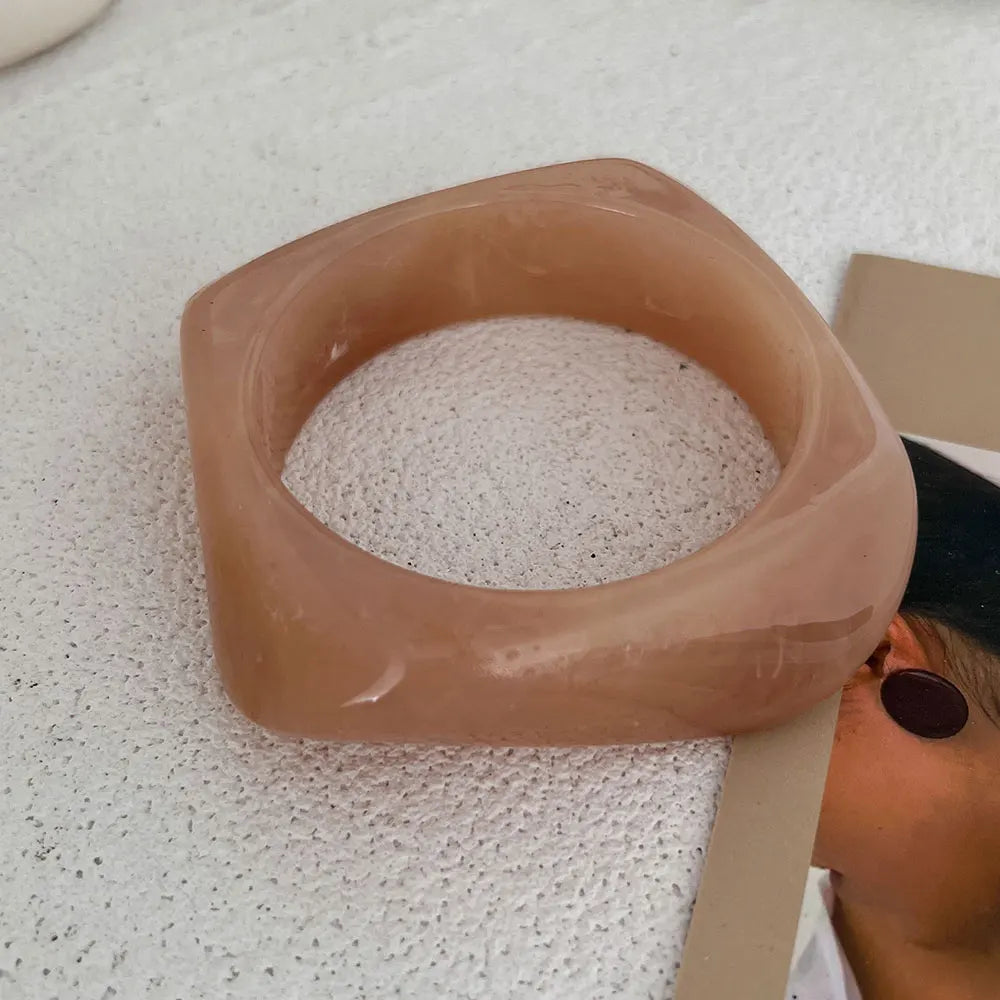 Vintage Punk Resin Acrylic Bangle Bracelets for Unisex - Smarsty