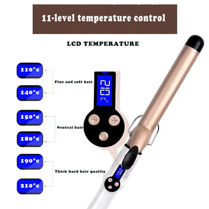 Professional Temperature Setting Electric Hair Curler Wand - Smarsty