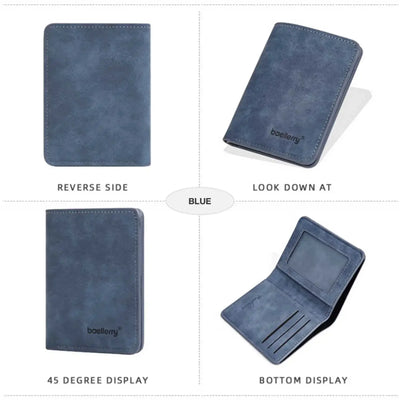 Thin Sanded Leather Multi-Card Driver's License Card Holder Simple Casual New Business Multi-Function Bifold Men's Short Wallet - Smarsty
