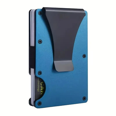 Slim Wallet For Men - Front Pocket RFID Blocking Minimalist Wallet For Men - Metal Wallet With Money Clip For Men - Smarsty