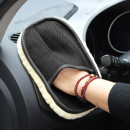 Soft Wool Car Washing Gloves For Gentle Auto Cleaning - Smarsty