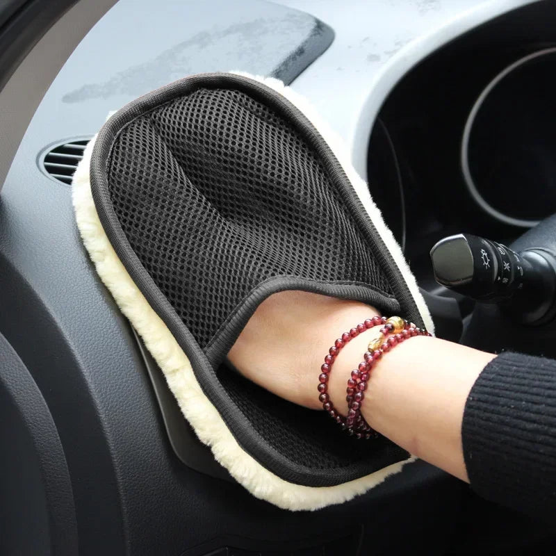 Soft Wool Car Washing Gloves For Gentle Auto Cleaning - Smarsty