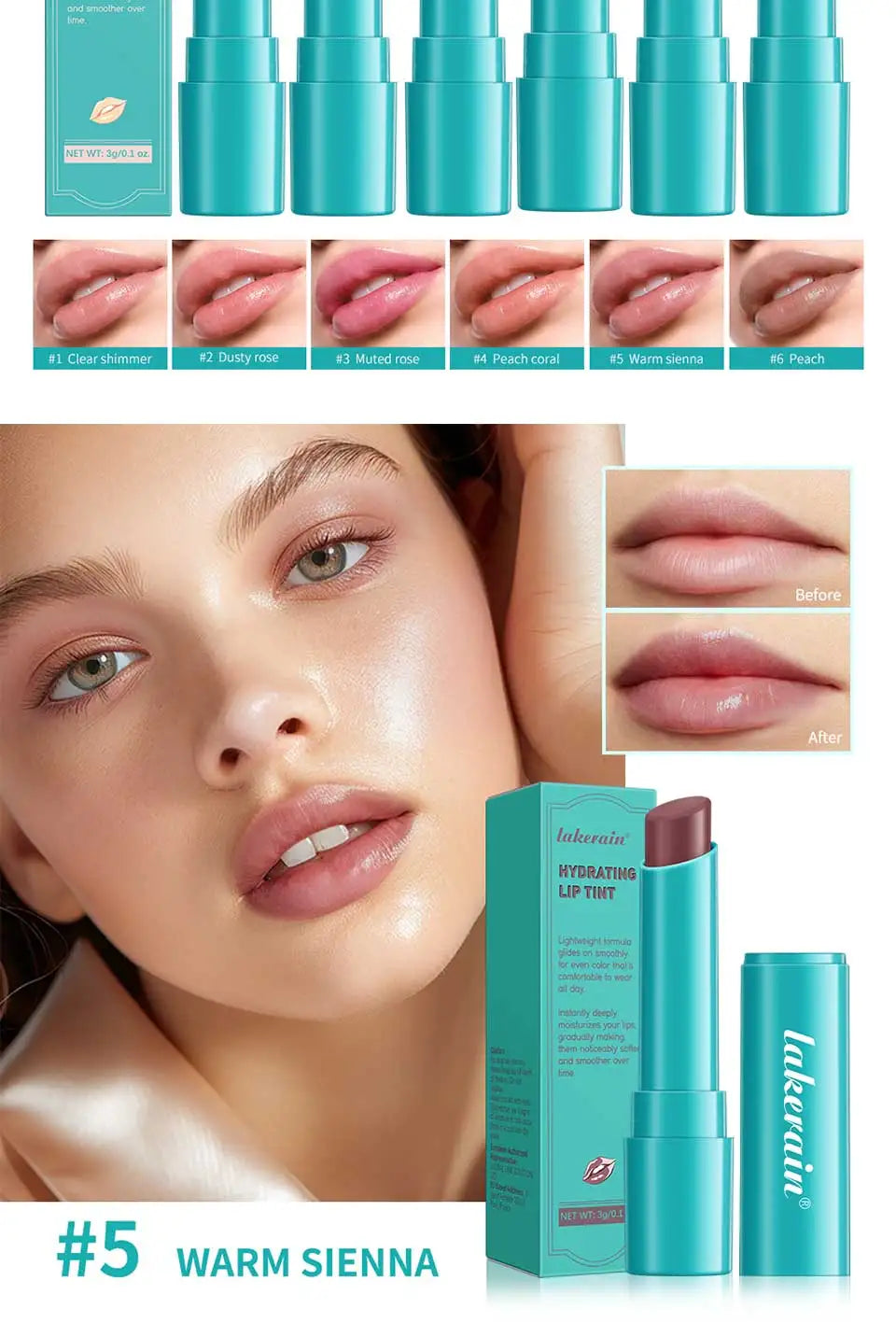 Hydrating Jelly Lip Tint Moisturizing Natural Color - Smarsty