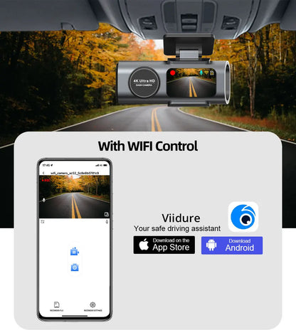 4K Dash Cam Night Vision With GPS Parking And WiFi - Smarsty