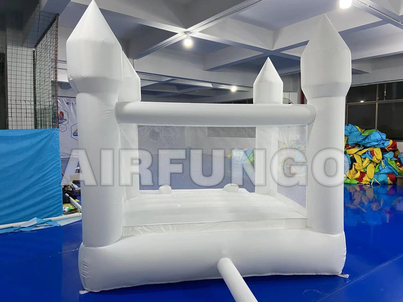 Kids 8x13x8ft Soft Play White Bounce House With Slide Ball Pit Party Customization Inflatable Mini Bouncy Castle With Blower
