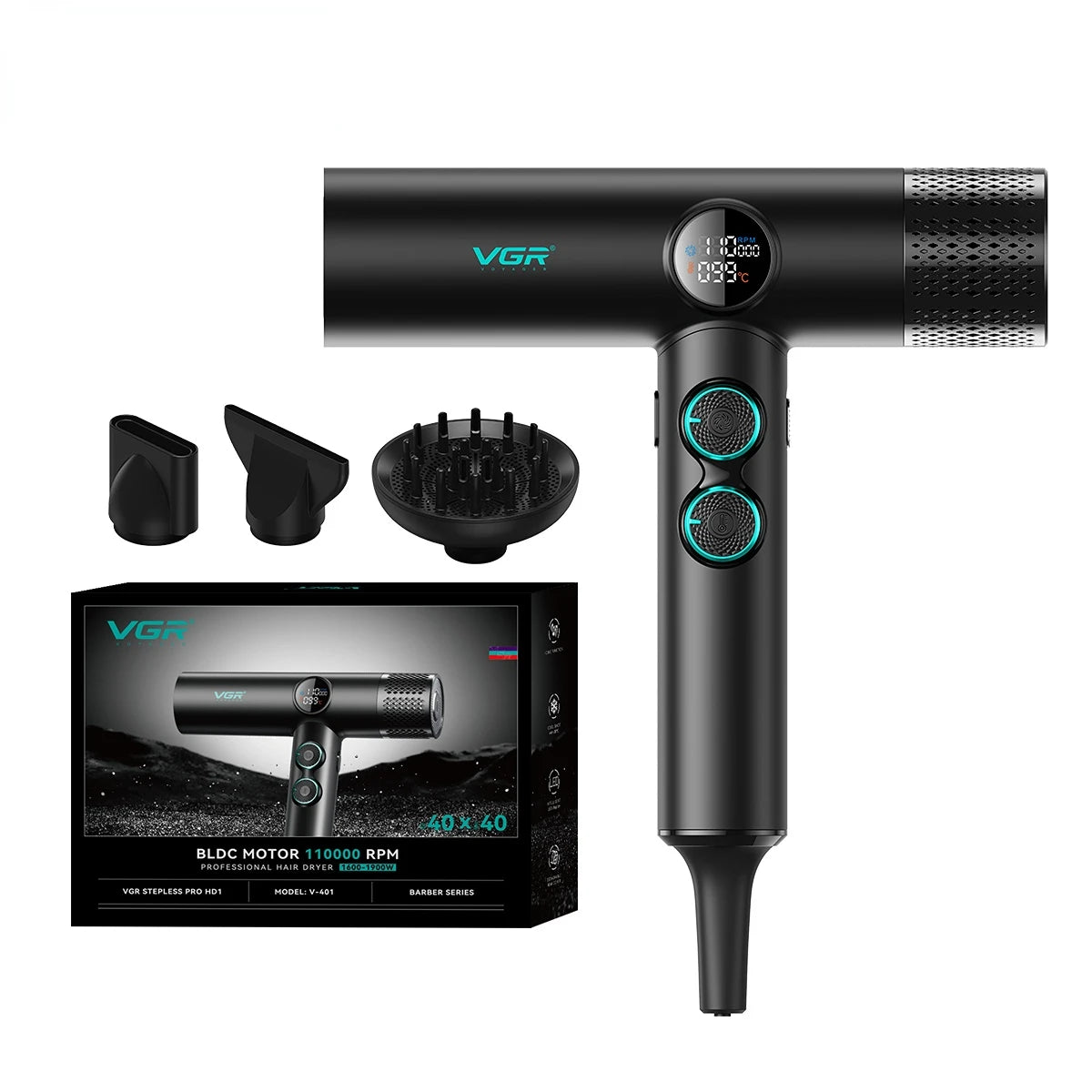 Professional VGR Hair Dryer with Hot and Cold Settings - Smarsty