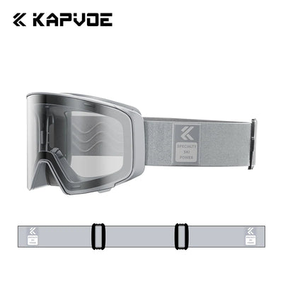 Kapvoe Photochromic Ski Goggles Magnetic Anti-Fog Lenses UV400 Protection Men Women Ski Goggles Snow Sunglasses Sports Eyewear