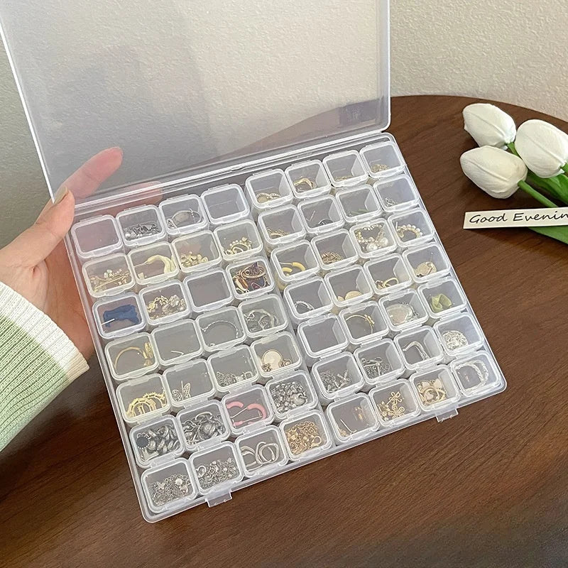 Clear Travel Jewelry Organizer with Adjustable Compartments - Smarsty