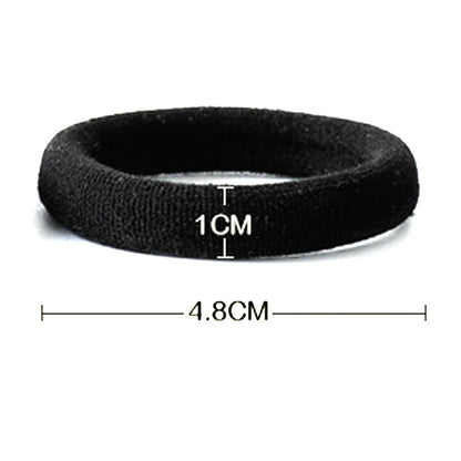 50Pcs Black Hair Ties Seamless No Damage Thick Hold - Smarsty