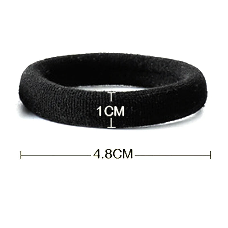 50Pcs Black Hair Ties Seamless No Damage Thick Hold - Smarsty