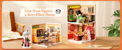 Rolife Panda Hot Pot DIY Modern Miniature Assembly Model Kit Tiny Accessories Themed Diorama For Stress Relief Kids Adults