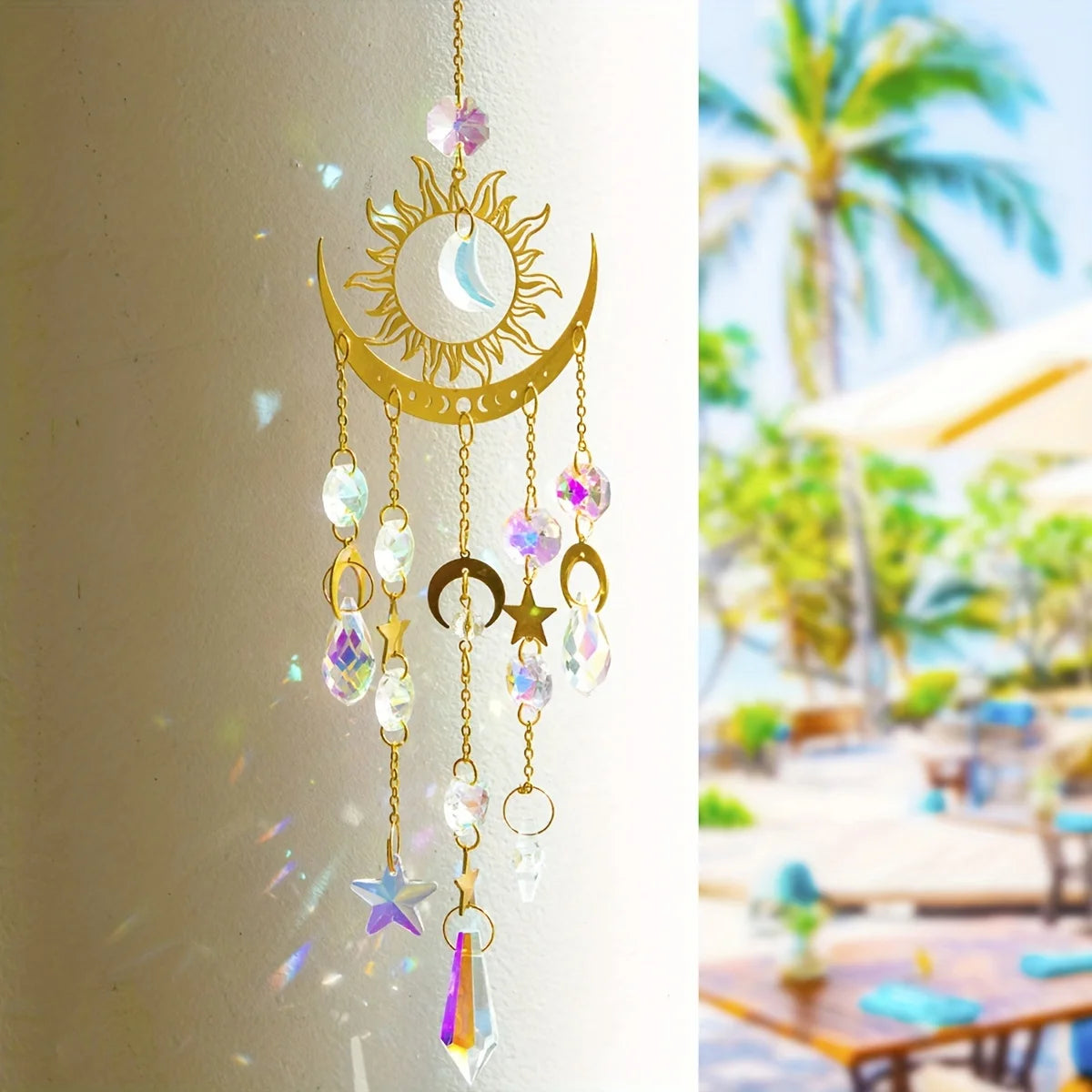 Star Moon Wind Chime Pendant for Garden Serenity - Smarsty