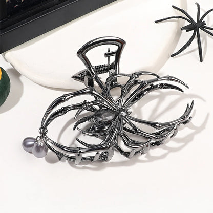 Gothic Spider Pearl Metal Hair Claw Clip Strong Hold - Smarsty
