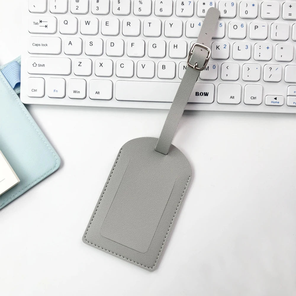 Personalize Initials Luggage Tag Custom Letters Men Women Suitcase Name Tag PU Airplane Labels Engrave Logo Travel Accessories - Smarsty