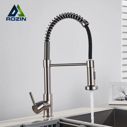 Brushed Nickel Kitchen Faucet with 360 Degree Rotation - Smarsty