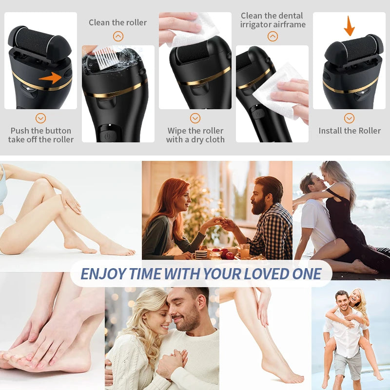 Rechargeable Electric Foot Grinder - USB Powered Callus Remover with Adjustable Speeds, for Men & Women's Pedicure and Self-Care - Smarsty