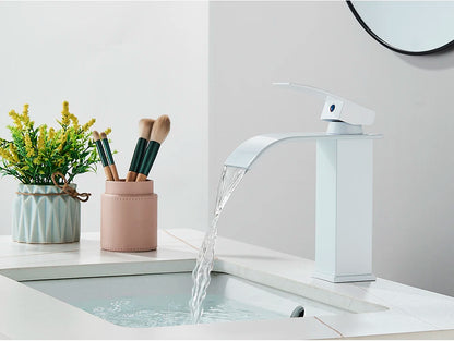 Brushed Gold Waterfall Bathroom Sink Faucet Mixer - Smarsty