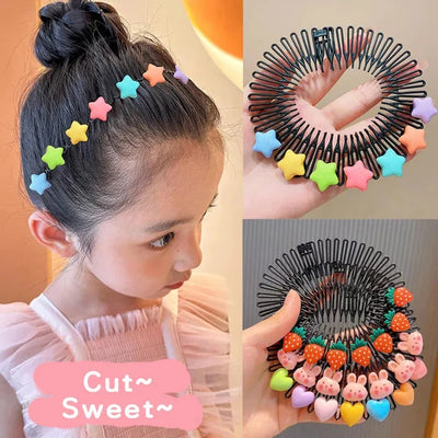 Colorful Hair Accessories Set for Girls with Combs and Clips - Smarsty