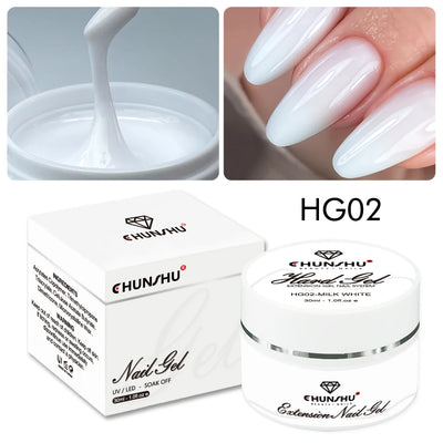 Milky White Hard Gel For Nail Extension 30ML - Smarsty