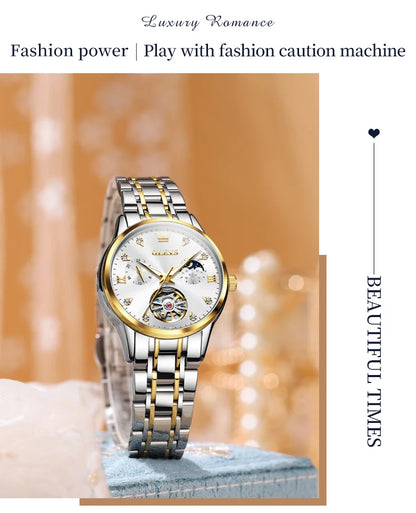 OLEVS Womens Automatic Mechanical Watch Waterproof Stainless Steel - Smarsty