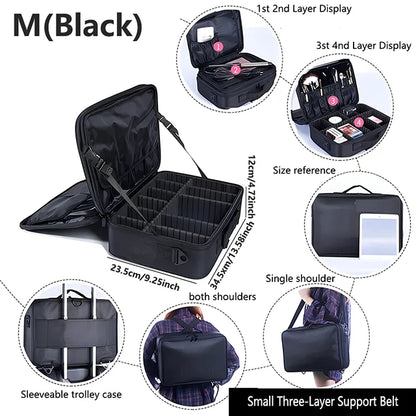 Large Capacity Travel Makeup Case Cosmetic Organizer - Smarsty