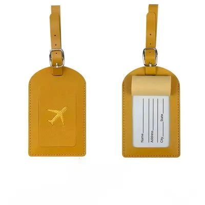 Stamped Leather Business Luggage Tag Suitcase Address Label Luggage Boarding Case Label Name ID Address Clip Travel Accessories - Smarsty