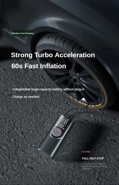 Portable Cordless Tire Inflator Pump Fast Inflate Car Bike - Smarsty
