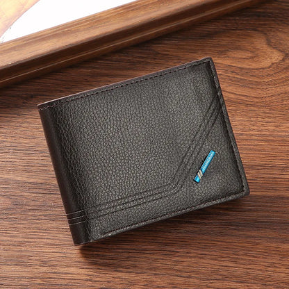 Men Short Bifold Faux Leather Masculina Billetera Credit ID Card Holder Wallet Billfold Purse Clutch Solid Hombre Business Slim - Smarsty