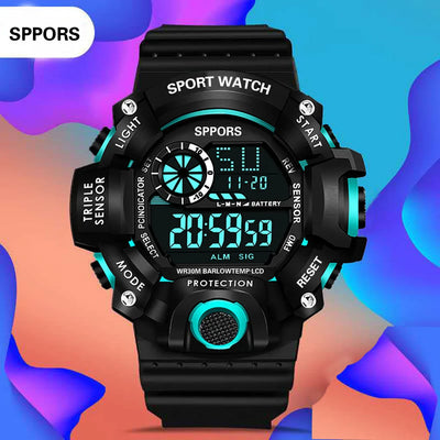 Men's Waterproof Sports Watch with Luminous Display and Alarm - Smarsty