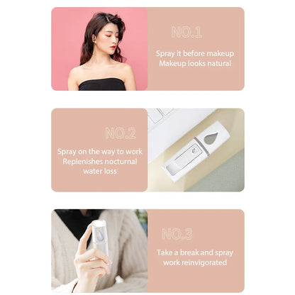 Mini Nano Mist Sprayer USB Rechargeable Facial Humidifier - Smarsty