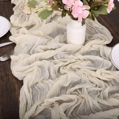 Pink Cheesecloth Table Runner for Romantic Weddings - Smarsty