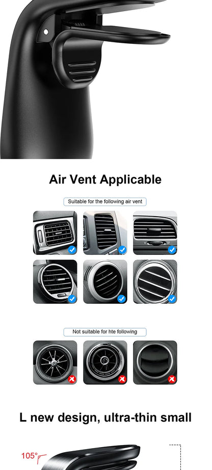 Magnetic Car Phone Holder Air Vent Clip Mount Rotatable - Smarsty