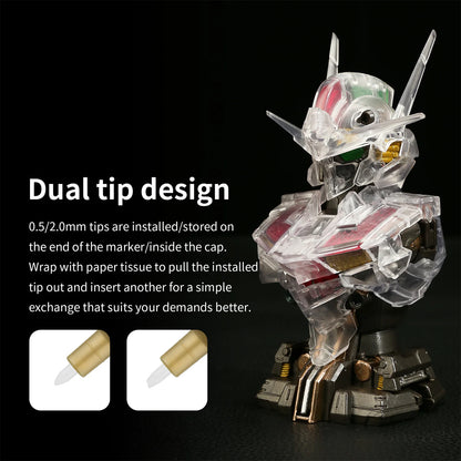 12pcs DSPIAE MKA-Ultra Metal Environmental Protection Document Marking For Gundam Mechanical Model 12 Colors DIY Tool Brush Part