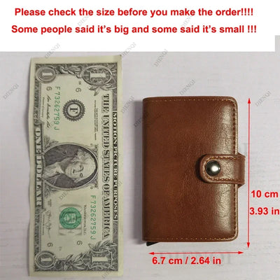 Carbon Fiber Credit Card Holder Wallet Men Rfid Smart Metal Thin Slim Pop Up Minimalist Wallet Small Black Purse Metal Vallet - Smarsty