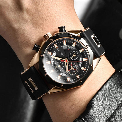 Fashion Men Watch with Auto Date and Silicone Strap - Smarsty