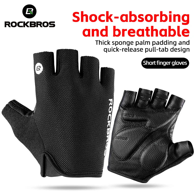 RockBros Breathable Half Finger Cycling Gloves with Anti Slip Pads - Smarsty