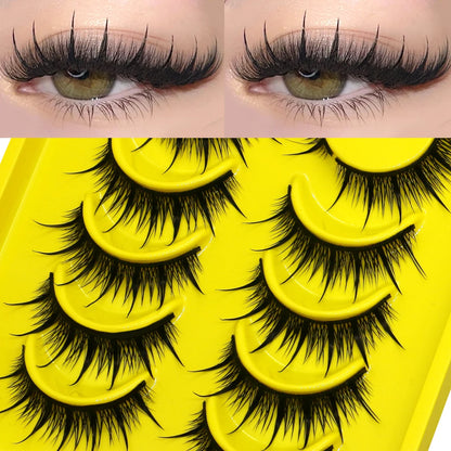 Groinneya Cat Eye 3D Natural False Lashes Fluffy Soft - Smarsty