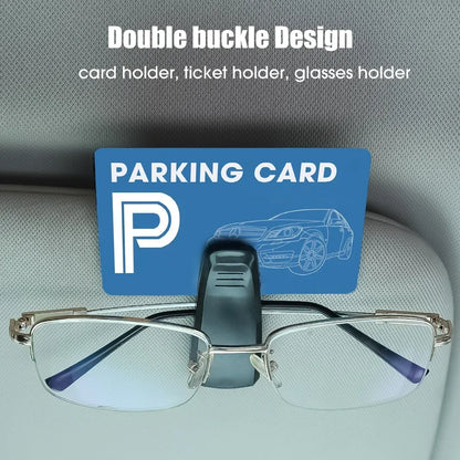 Car Visor Clip Glasses Holder Rotates 180 Degrees Card Slot - Smarsty