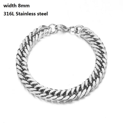 316L Stainless Steel Cuban Chain Bracelet for All - Smarsty