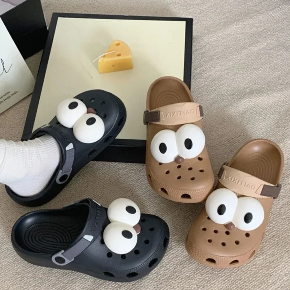 2PCS Shoe Charms DIY 3D Cute Funny Big Eyes Shoe Decorations Accessories Charms for Clogs Bogg Bag Slides Sandals