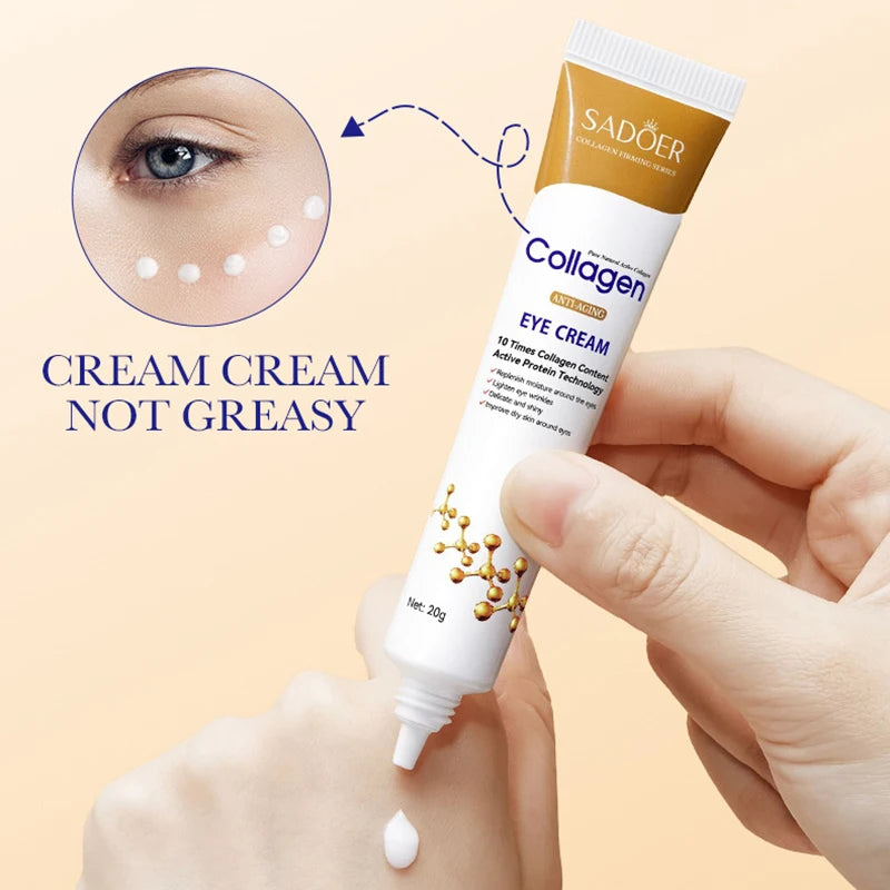 SADOER Collagen Eye Cream for Dark Circles and Puffiness Removal - Smarsty