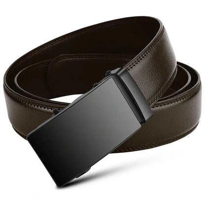 Automatic Buckle PU Leather Belt for Men Business Waist Strap - Smarsty