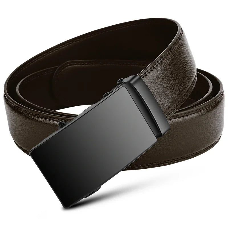 Automatic Buckle PU Leather Belt for Men Business Waist Strap - Smarsty