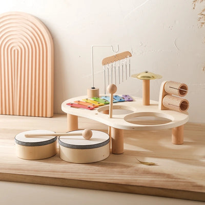 Baby Educational Toys Wooden Aeolian Bells Montessori Children's Musical Toys Xylophone Newborn Birthday Gifts Music Table Toys - Smarsty