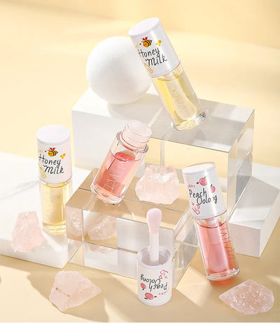 Peach Milk Honey Lip Oil for Moisturized Lips - Smarsty