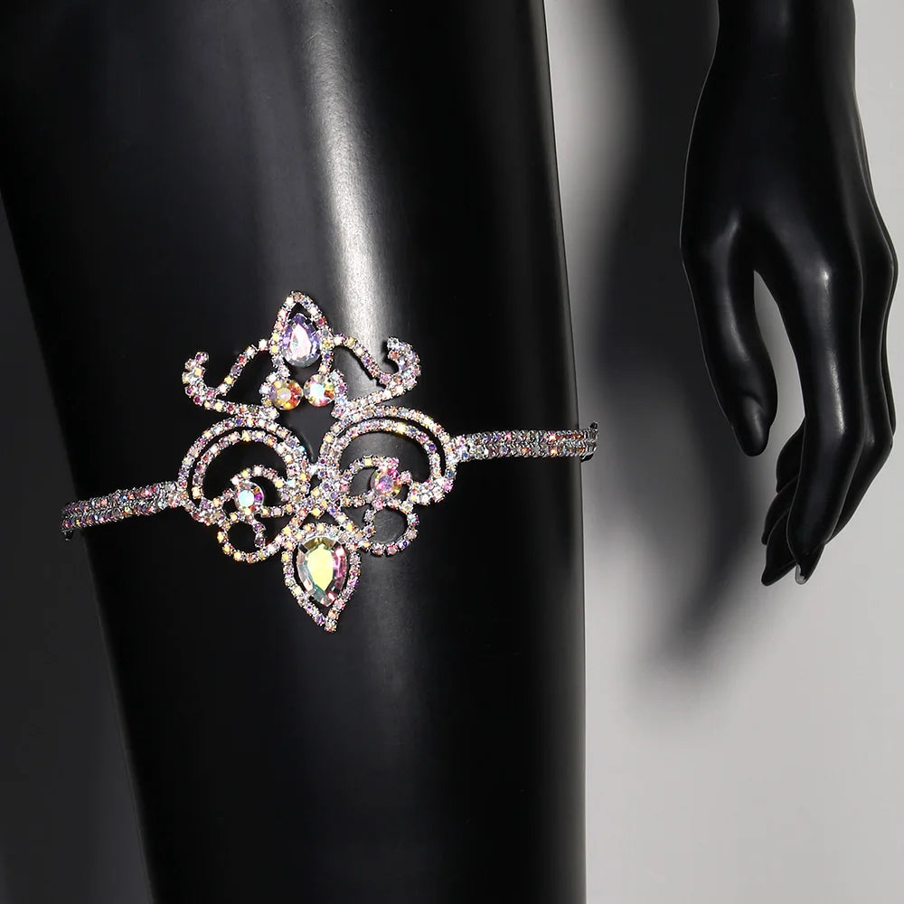 Colorful Rhinestone Thigh Chain Jewelry for Women - Smarsty