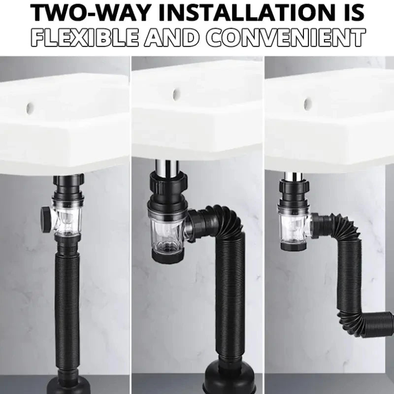 Flip Top Anti-Odor Drain Pipe Set for Kitchen and Bathroom - Smarsty
