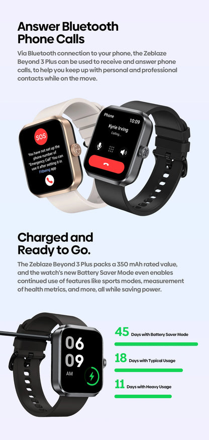 Zeblaze Beyond 3 Plus GPS Smart Watch with AMOLED Display - Smarsty